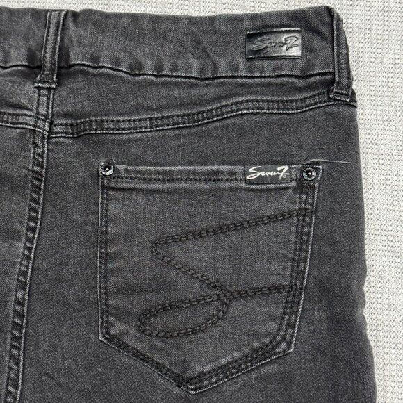 Seven7 Womens Black Distressed Denim Tummyless High Rise Skinny Jeans Size 10 - Picture 5 of 16